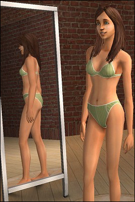 Sous-vêtement Sims 2 vert pour femme