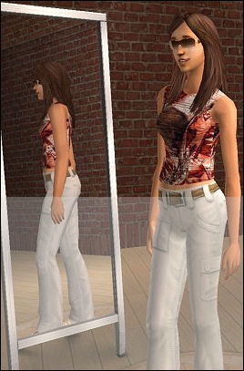 Haut Sims 2 rouge pour femme